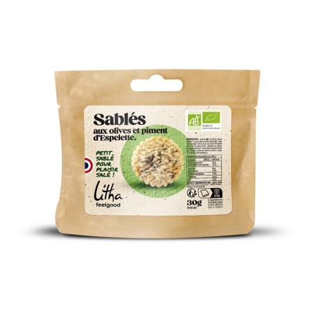 Sablés Salés Olive Piment 30g - Saveur Épicée - Litha Espresso